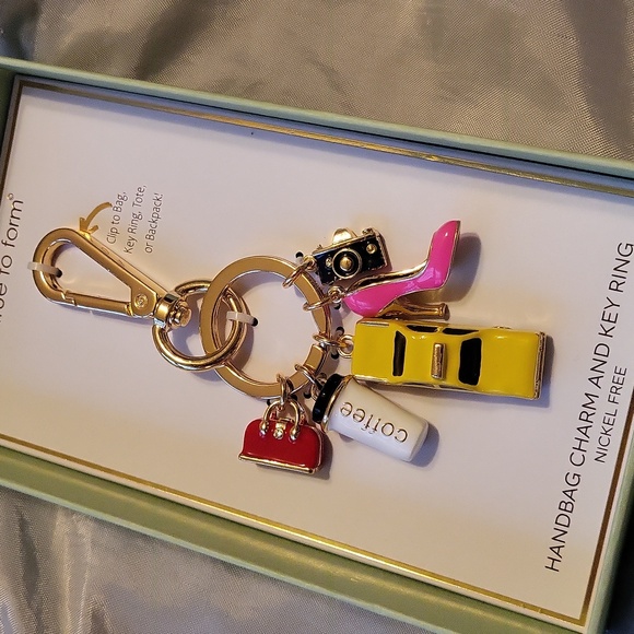 True To Form Handbags - Taxi, Coffee, Camera, Satchel Stiletto Handbag Charm And Key Ring